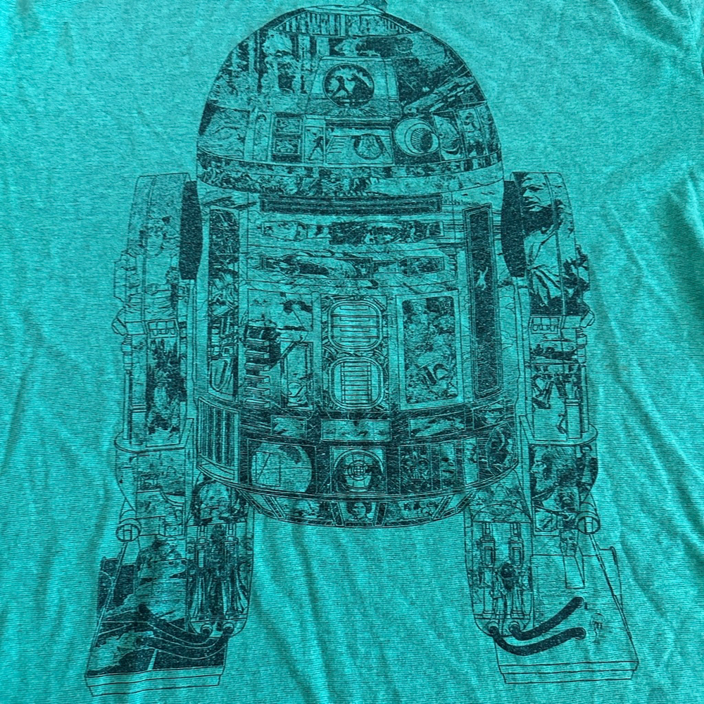 Men’s Star Wars R2-D2 Graphic Short Sleeve Tee Green Size L - Picture 3 of 6